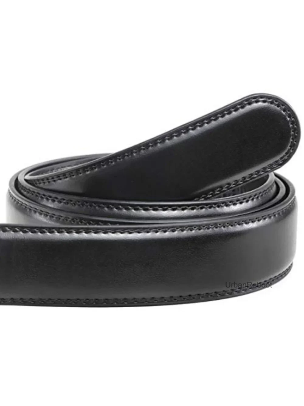 Leather Ratchet Belt Strap Replacement No Buckle 35mm 40mm Slide Buckle